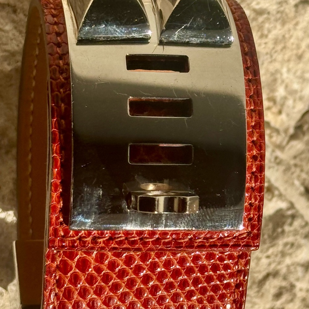 Hermes sanguine lizard collier de Chien CDC bracelet box - Picture 8 of 16